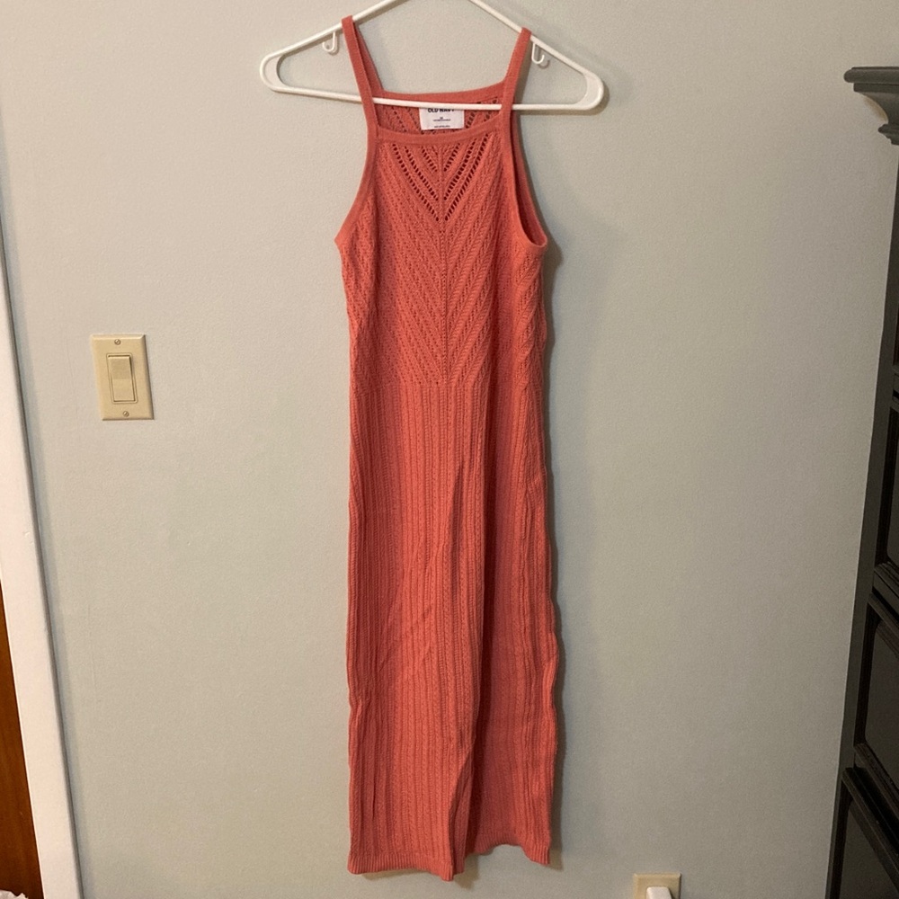 Old Navy Coral Knit Maxi Dress